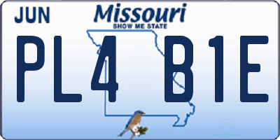 MO license plate PL4B1E