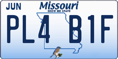 MO license plate PL4B1F
