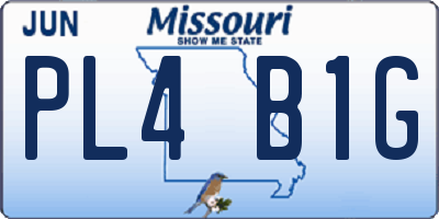 MO license plate PL4B1G