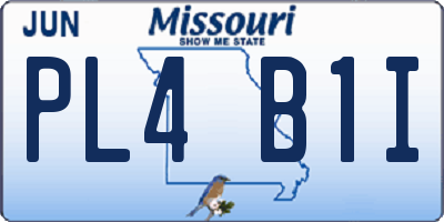 MO license plate PL4B1I