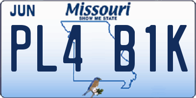 MO license plate PL4B1K