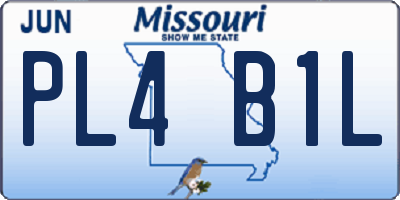MO license plate PL4B1L