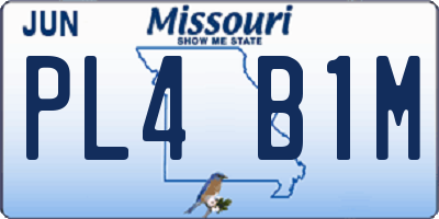 MO license plate PL4B1M