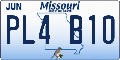 MO license plate PL4B1O