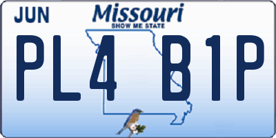 MO license plate PL4B1P