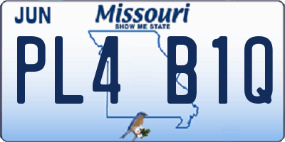 MO license plate PL4B1Q