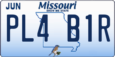 MO license plate PL4B1R
