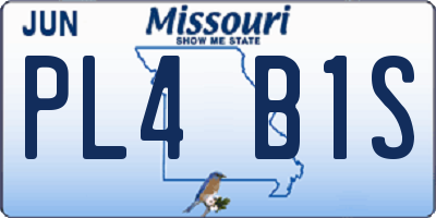 MO license plate PL4B1S