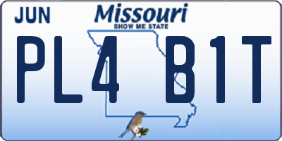 MO license plate PL4B1T