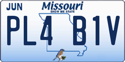 MO license plate PL4B1V