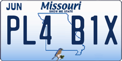 MO license plate PL4B1X