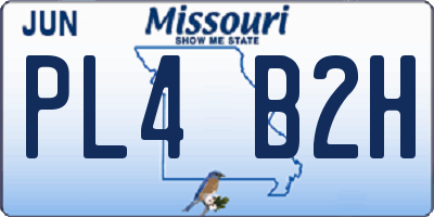 MO license plate PL4B2H