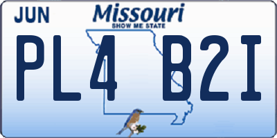 MO license plate PL4B2I