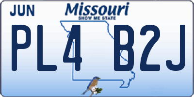 MO license plate PL4B2J