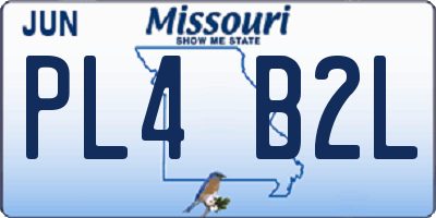 MO license plate PL4B2L
