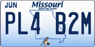 MO license plate PL4B2M