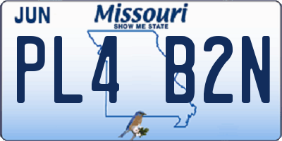 MO license plate PL4B2N
