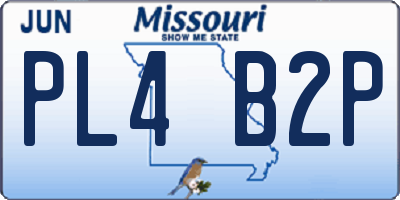 MO license plate PL4B2P