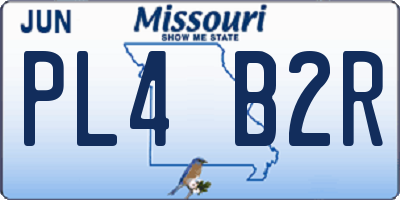 MO license plate PL4B2R