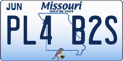 MO license plate PL4B2S