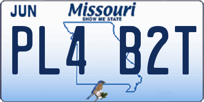 MO license plate PL4B2T