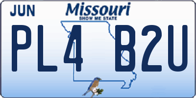 MO license plate PL4B2U