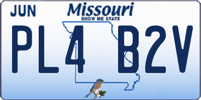 MO license plate PL4B2V