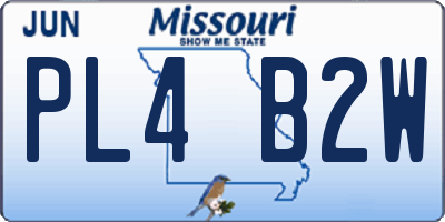 MO license plate PL4B2W