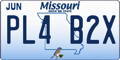 MO license plate PL4B2X