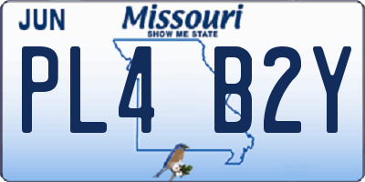 MO license plate PL4B2Y
