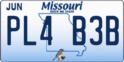 MO license plate PL4B3B