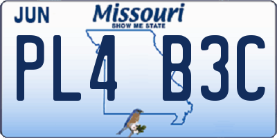 MO license plate PL4B3C