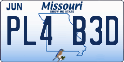 MO license plate PL4B3D