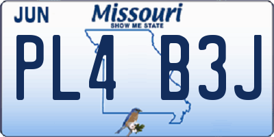 MO license plate PL4B3J