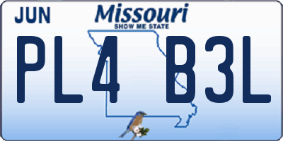 MO license plate PL4B3L