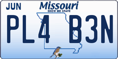 MO license plate PL4B3N