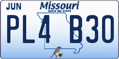 MO license plate PL4B3O