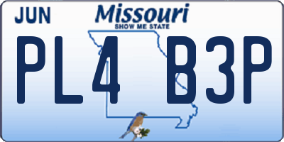 MO license plate PL4B3P
