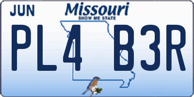 MO license plate PL4B3R