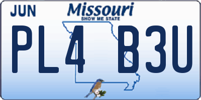 MO license plate PL4B3U