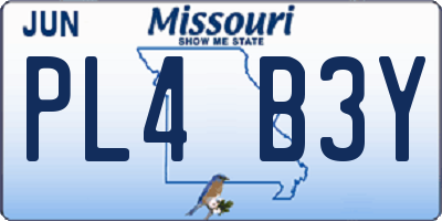 MO license plate PL4B3Y