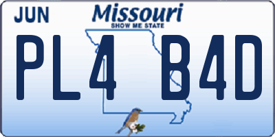 MO license plate PL4B4D