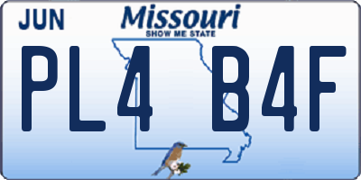 MO license plate PL4B4F