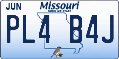 MO license plate PL4B4J