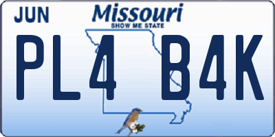 MO license plate PL4B4K