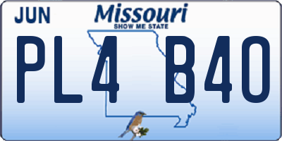 MO license plate PL4B4O