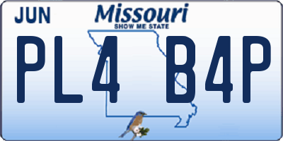 MO license plate PL4B4P