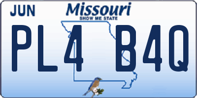 MO license plate PL4B4Q