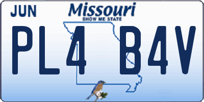MO license plate PL4B4V