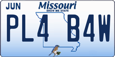 MO license plate PL4B4W